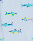 Toddler Shark Translucent Rain Jacket - Blue, image 3 of 3 slides