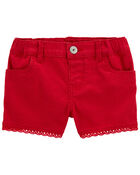Toddler Eyelet Trim Denim Shorts, image 1 of 3 slides
