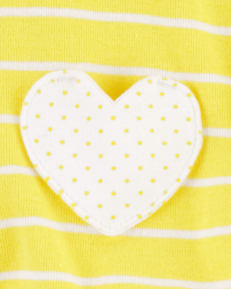 Baby Heart Pocket Cotton Romper, image 2 of 2 slides