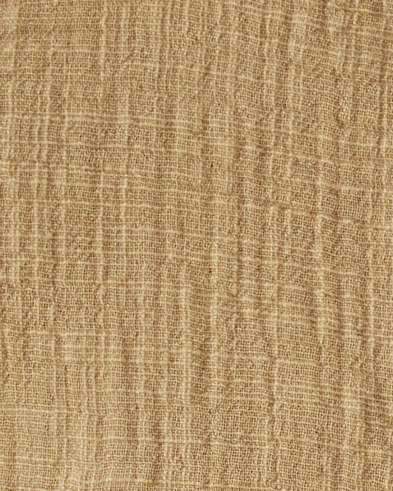 Baby Organic Cotton Textured Gauze Overalls in Light Maple, image 5 of 6 slides