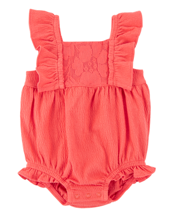 Baby Girl Lace Crinkle Jersey Bubble, 