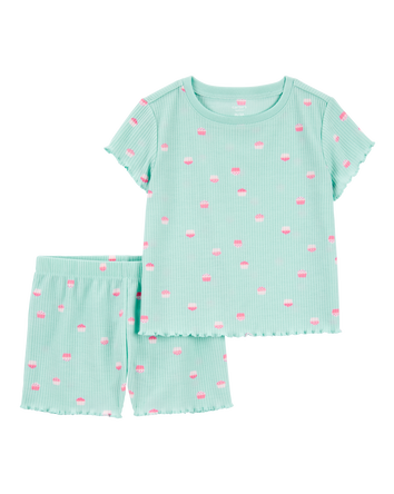 Toddler Girl 2-Piece Cupcake Loose Fit Pajamas, 