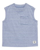 Baby Striped Textured Tank - Blue, image 1 of 3 slides