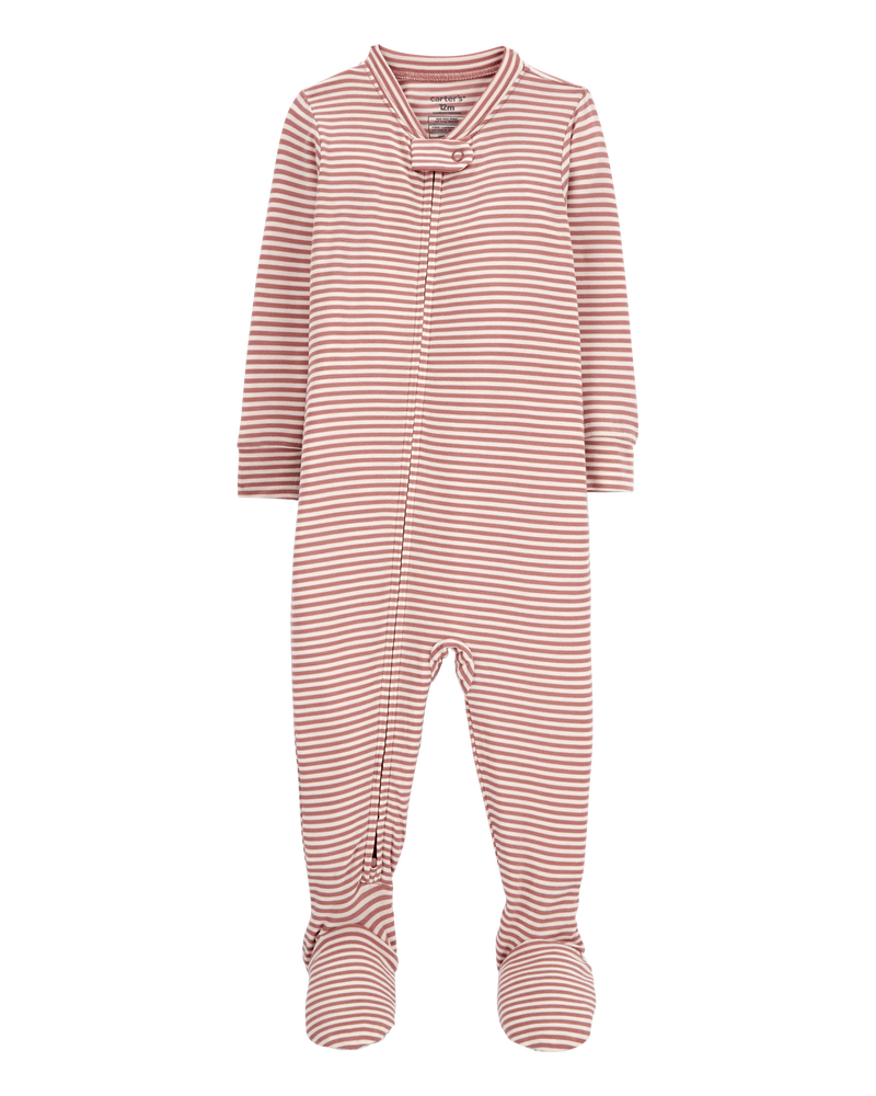 Baby Striped 1-Piece PurelySoft Footie Pajamas, image 1 of 5 slides