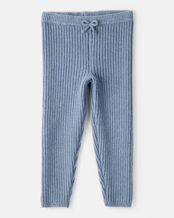 Toddler Girl Ribbed Sweater Knit Pants - Blue, 
