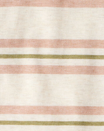 Baby Boy Striped Short-Sleeve Henley Tee - Tan, 