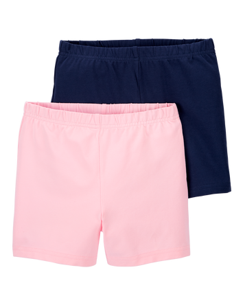 Kid 2-Pack Pink/Navy Bike Shorts, 
