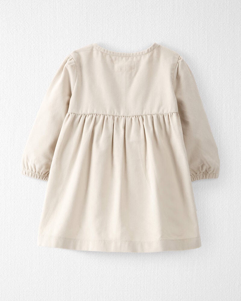 Baby Organic Cotton Corduroy Pocket Dress in Toasted Wheat, image 3 of 6 slides