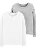White/Heather - 2-Pack Long-Sleeve Undershirts