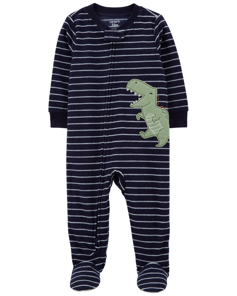 Toddler 1-Piece Dinosaur Fleece Footie Pajamas, image 1 of 4 slides