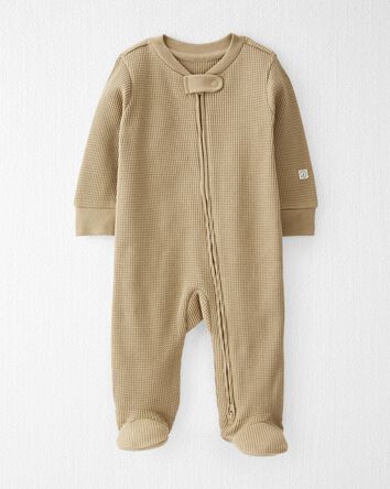 Baby Organic Cotton Waffle Knit Sleep & Play Pajamas, 