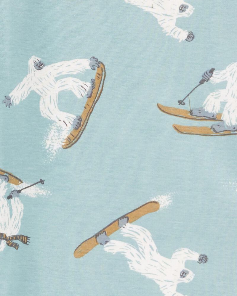 Kid 4-Piece Big Foot 100% Snug Fit Cotton Pajamas, image 2 of 4 slides