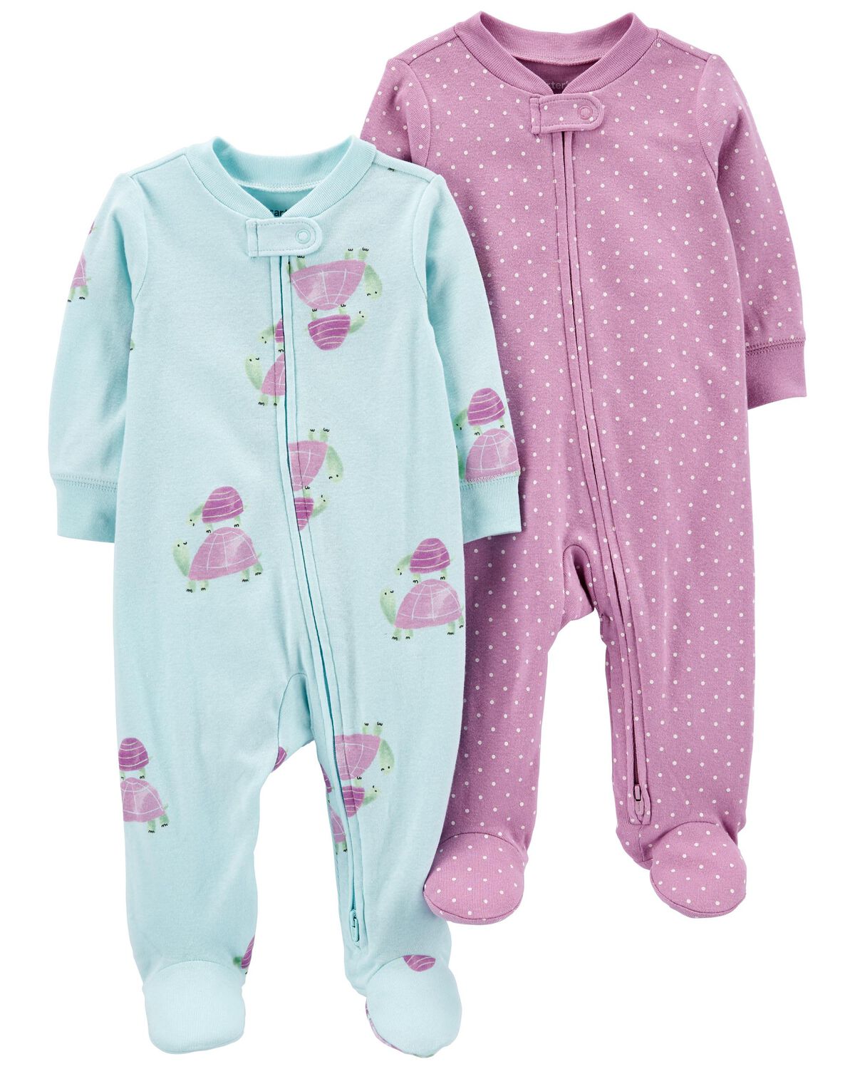 Purple/Blue Baby 2Pack 2Way Zip Sleep & Play Pajamas