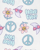 Kid 4-Piece Peace Sign 100% Snug Fit Cotton Pajamas, image 3 of 4 slides