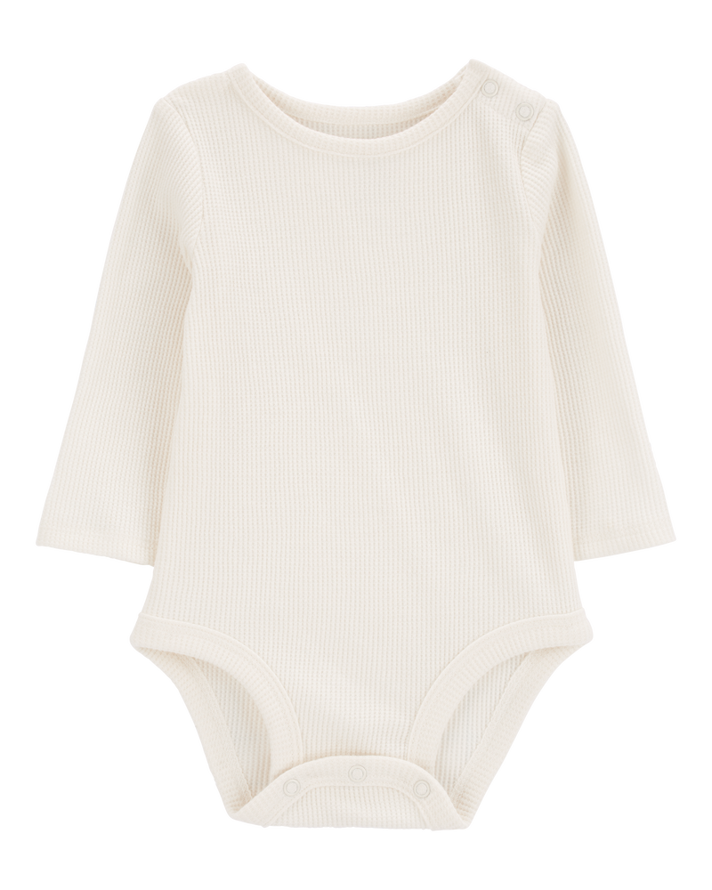 Baby 3-Pack Waffle Knit Long-Sleeve Bodysuits, image 6 of 7 slides