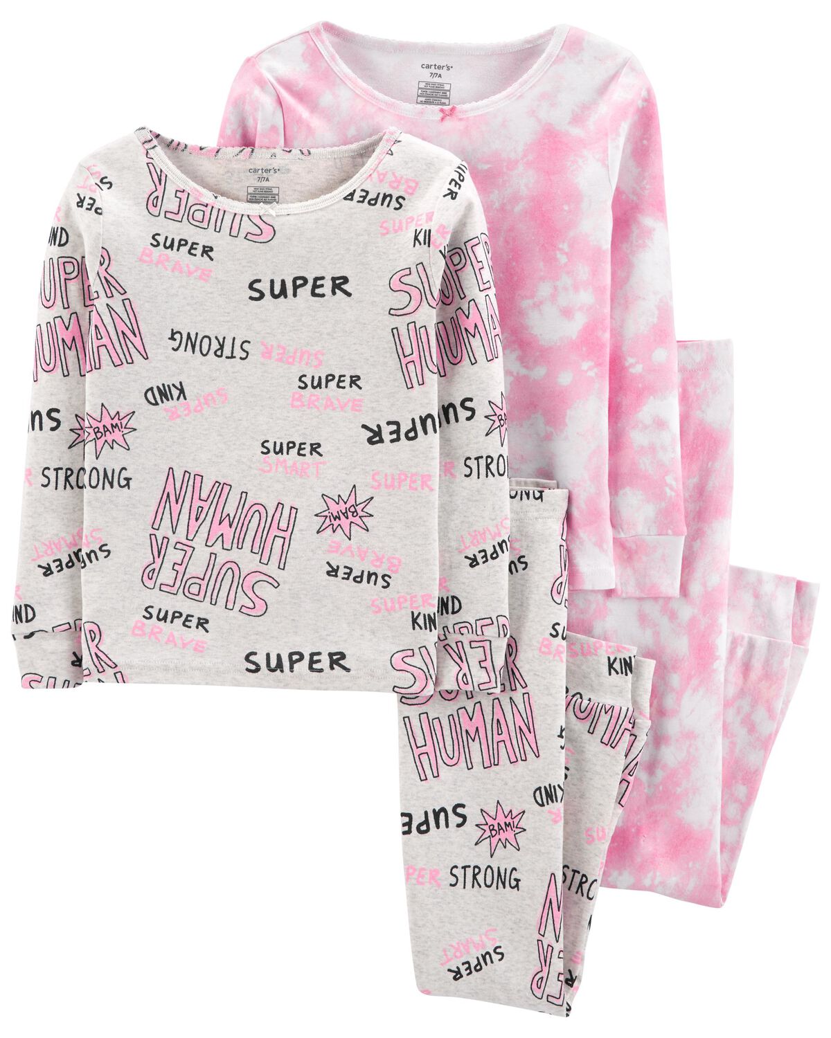 Kid 4-Piece Tie-Dye 100% Snug Fit Cotton Pajamas