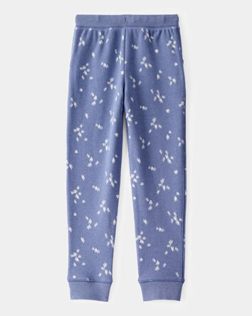 Girls Floral Print DayDream Fleece Drawstring Joggers - Blue, 