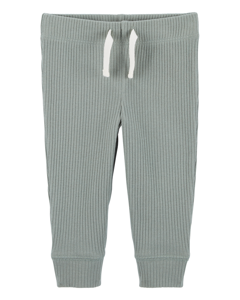 Baby 3-Piece Ribbed Outfit Set - Green, image 2 of 4 slides