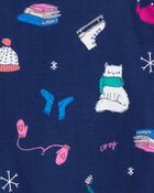 Toddler Girl 4-Piece Winter Print Cotton Blend Pajamas, image 2 of 4 slides