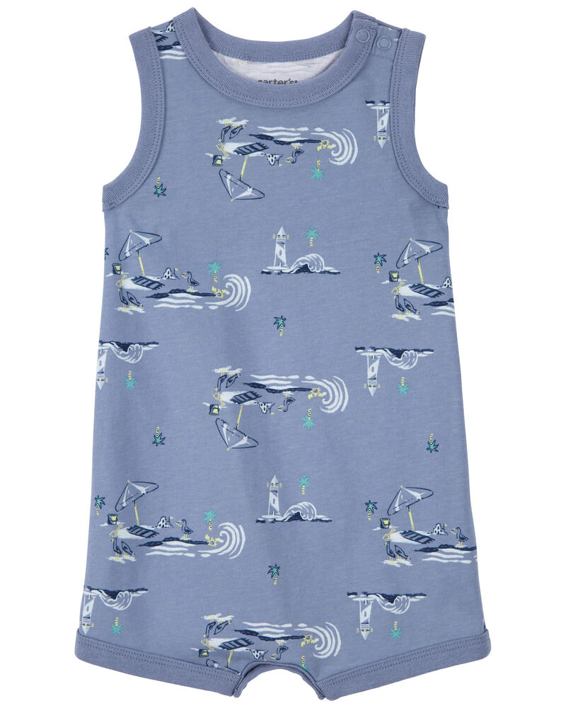 Baby Beach Cotton Romper, image 1 of 3 slides