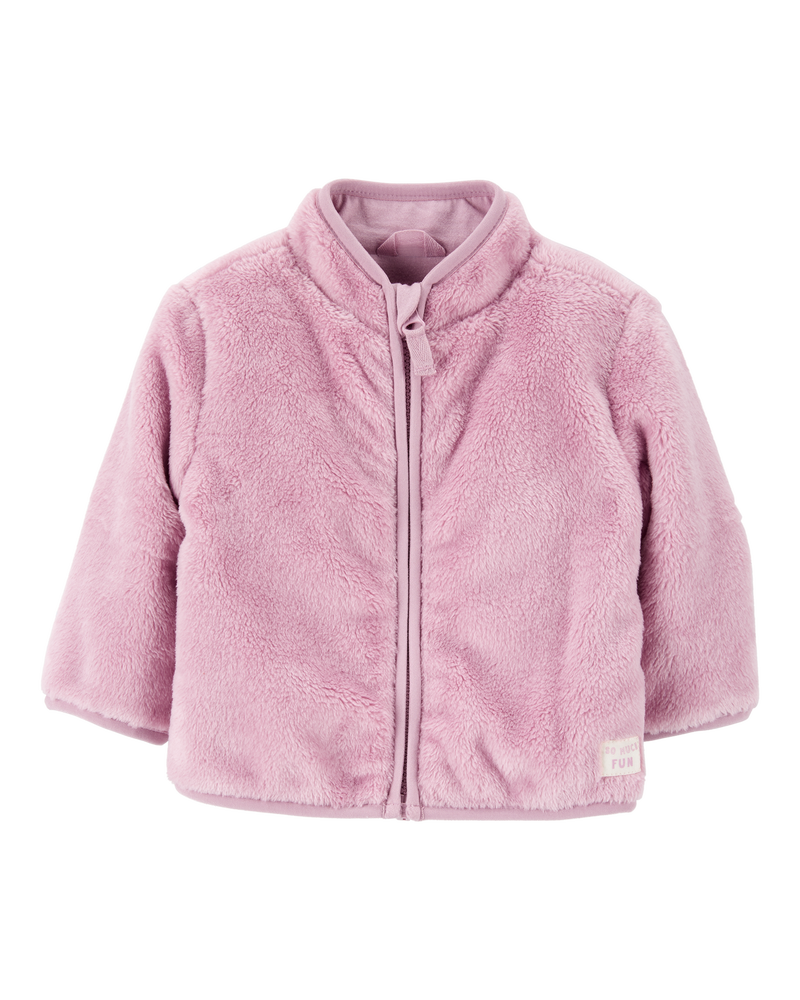 Baby Zip-Up Sherpa Cardigan, image 1 of 4 slides
