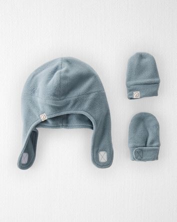 Baby 
2-Pack Recycled Fleece Hat and Mittens Set
, 