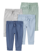 Baby 4-Pack Pull-On Pants, image 1 of 7 slides
