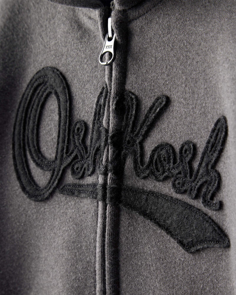 Baby Boy OshKosh Fleece Logo Zip Jacket - Black, image 2 of 4 slides