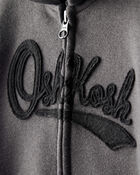 Baby Boy OshKosh Fleece Logo Zip Jacket - Black, image 2 of 4 slides
