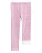 Baby Girl Glitter Snowflake Cozy Fleece Leggings, image 3 of 5 slides