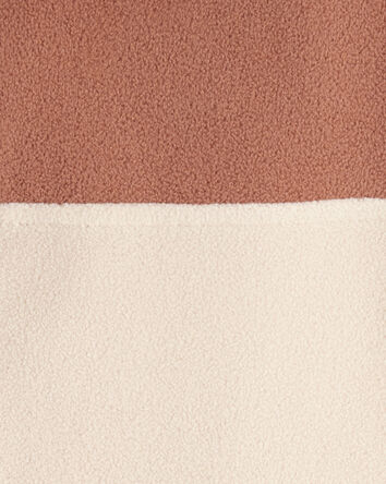 Boys Color Block Microfleece Quarter-Zip Pullover - Tan, 