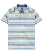 Kid Baja Stripe Button-Front Short Sleeve Shirt, image 1 of 2 slides