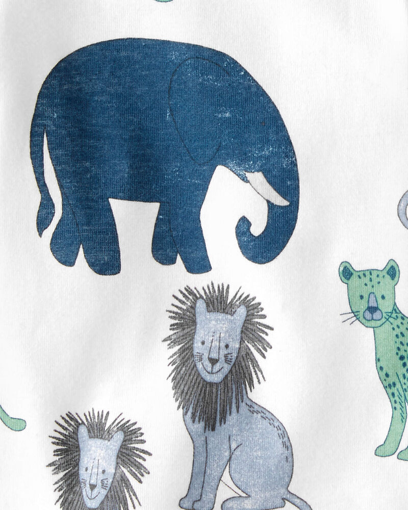 Baby 3-Pack Organic Cotton Rib Bodysuits in Wildlife Print, image 2 of 7 slides