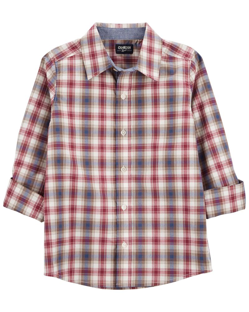 Kid Plaid Button-Front Shirt, image 2 of 4 slides