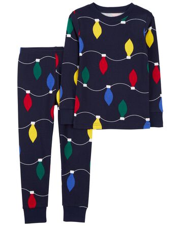Baby 2-Piece Christmas Lights 100% Snug Fit Cotton Pajamas, 