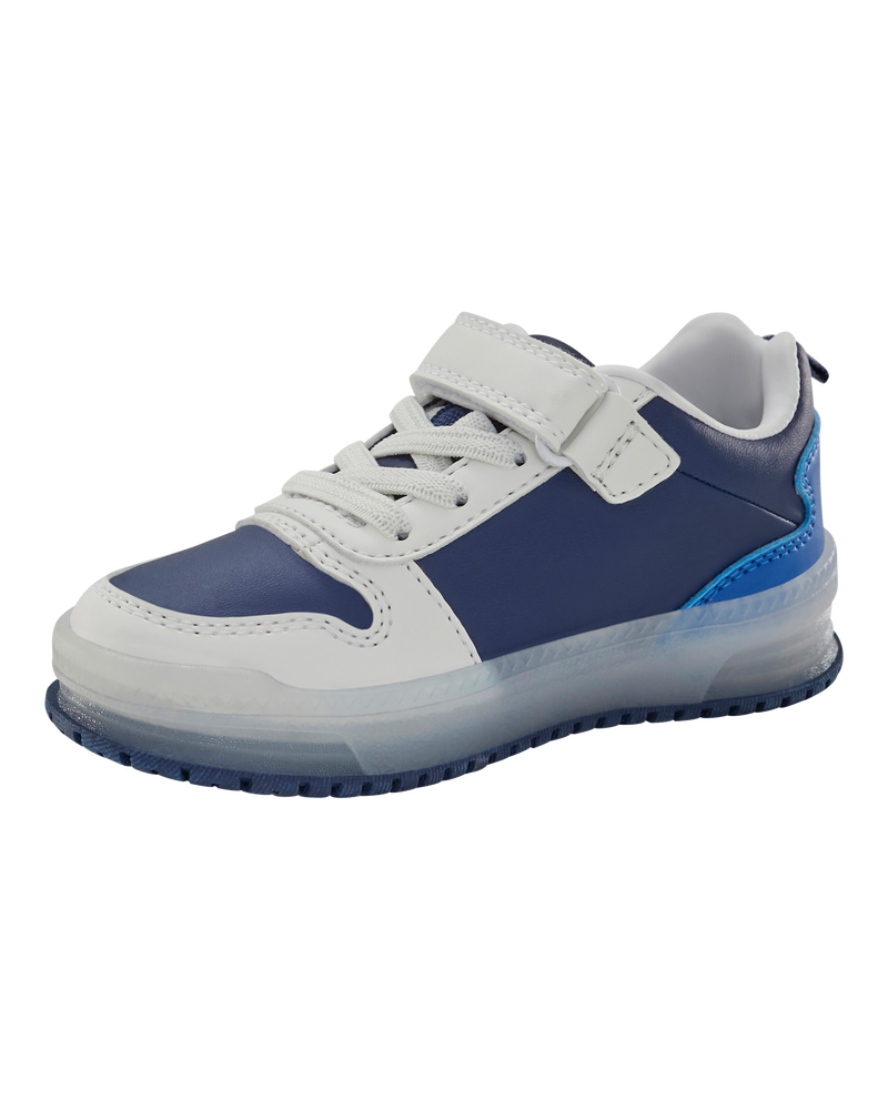 Toddler Light-Up Casual Sneakers - White/Navy, image 8 of 8 slides