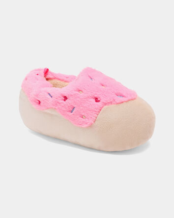Girls Donut Slippers - Pink/Beige, 