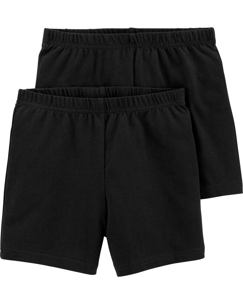 Kid 2-Pack Black Bike Shorts, image 1 of 2 slides