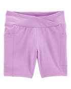 Kid High-Rise Bike Shorts - Purple, image 1 of 5 slides