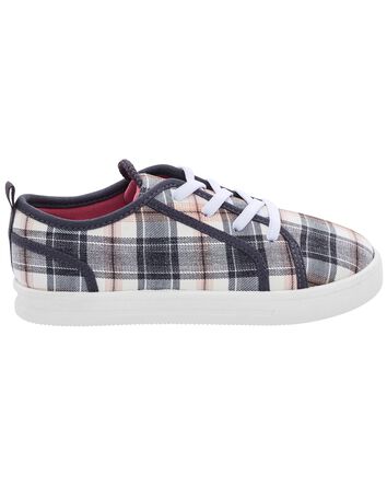 Kid Plaid Canvas Sneakers, 