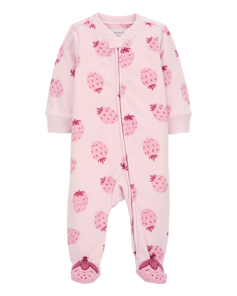 Baby Strawberry Fleece Footie Sleep \u0026 Play Pajamas | carters.com, image size:800x1000