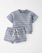 Baby Organic Cotton Blue Striped 2-Piece Set
, image 1 of 4 slides