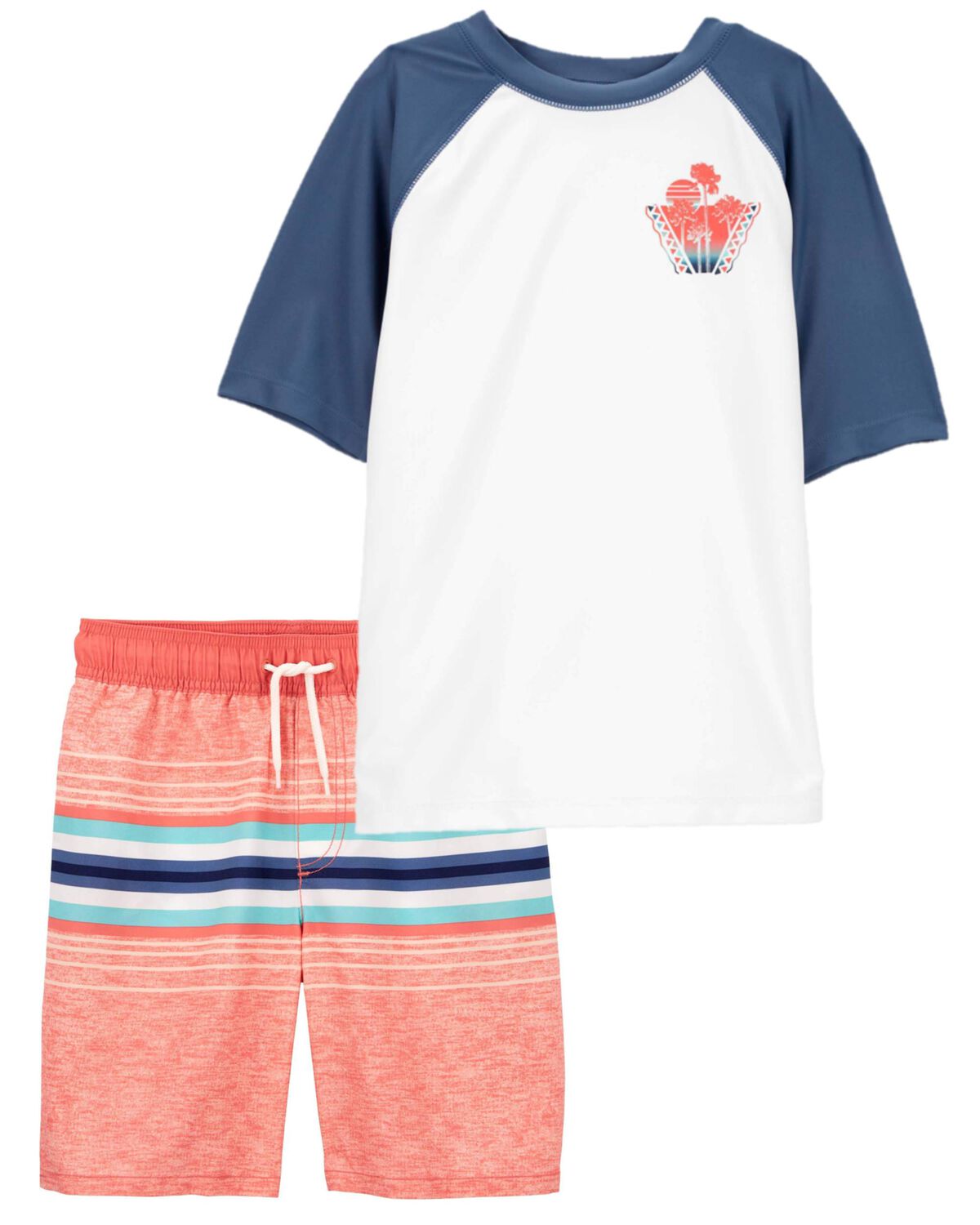 Multi Kid Short-Sleeve Rashguard & Swim Trunks Set | oshkosh.com