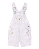 Toddler Girl Floral Striped Shortalls - Purple, image 1 of 4 slides
