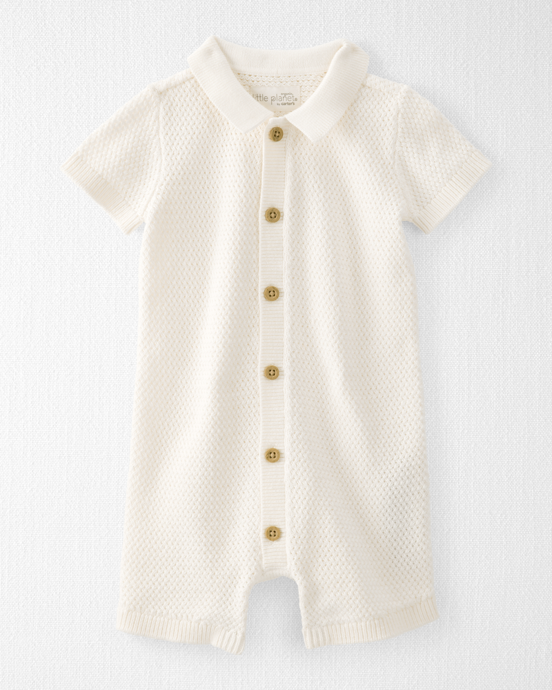 Baby Organic Cotton Sweater Knit Romper, image 1 of 4 slides