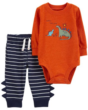 Baby 2-Piece Dinosaur Bodysuit Pant Set, 