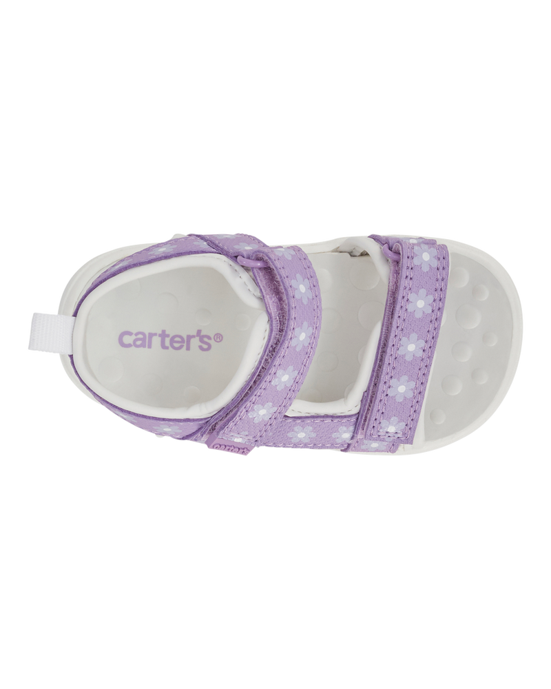 Baby Every Step® First Walker Floral Sandals - Purple/White, image 4 of 7 slides