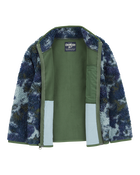 Boys Tie Dye Sherpa Knit Jacket - Navy, image 2 of 4 slides