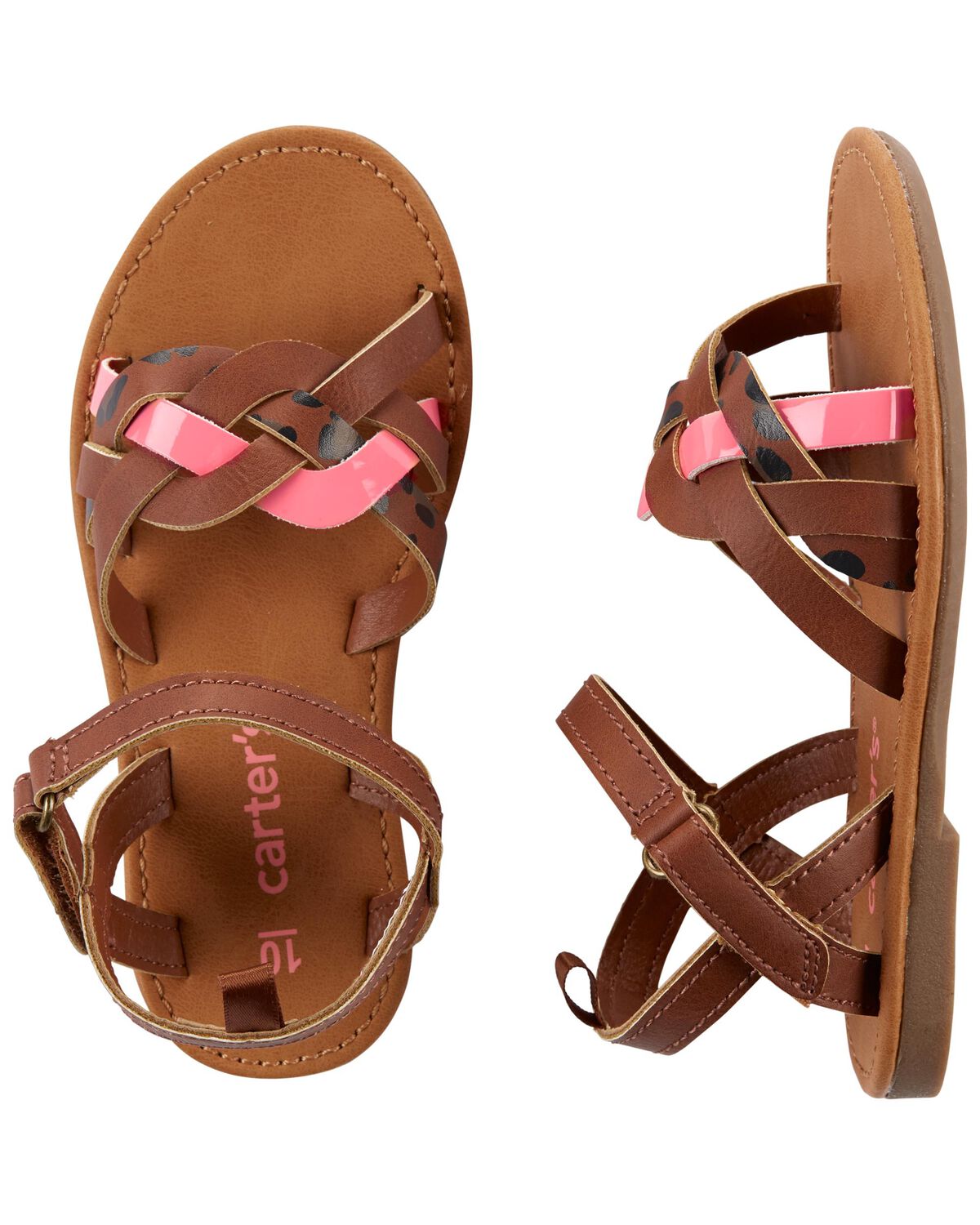 Brown/Pink Toddler Nova Sandals