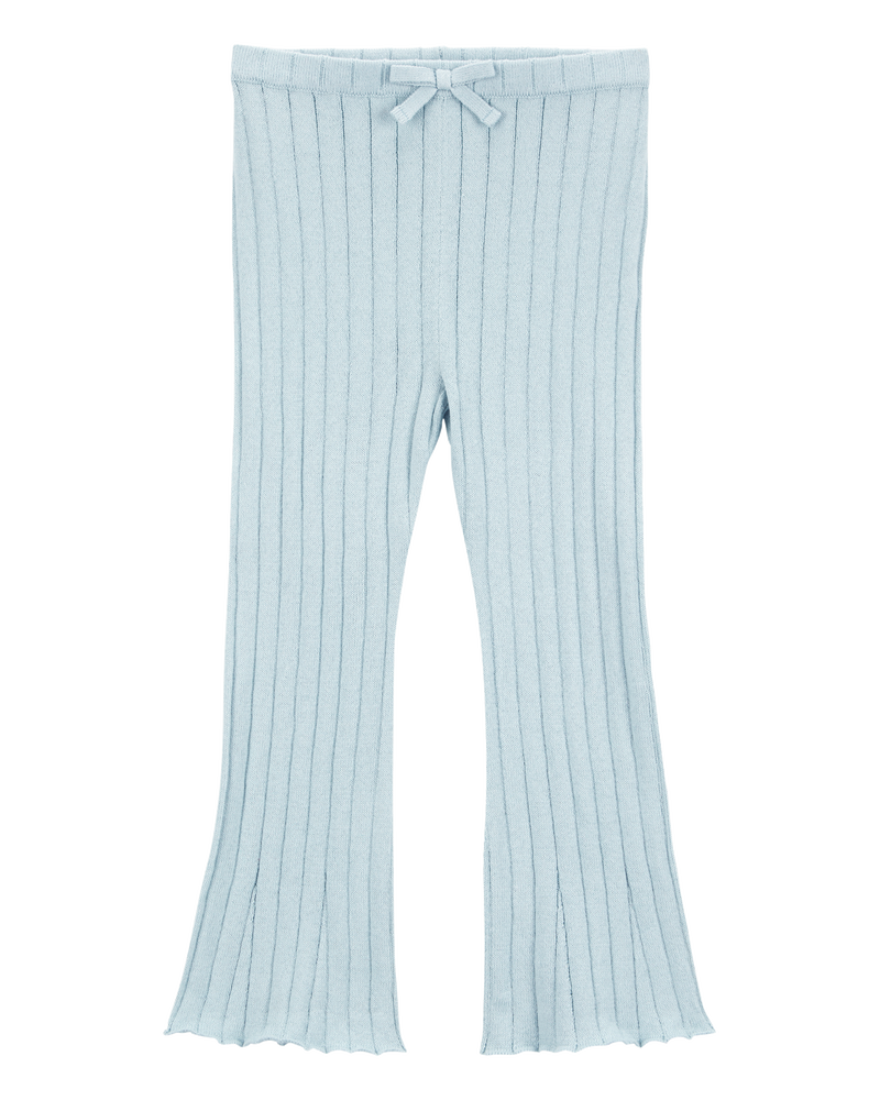 Baby Sweater Knit Pull-On Flare Pants - Blue, image 1 of 4 slides